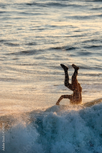 surfing wipe-out
