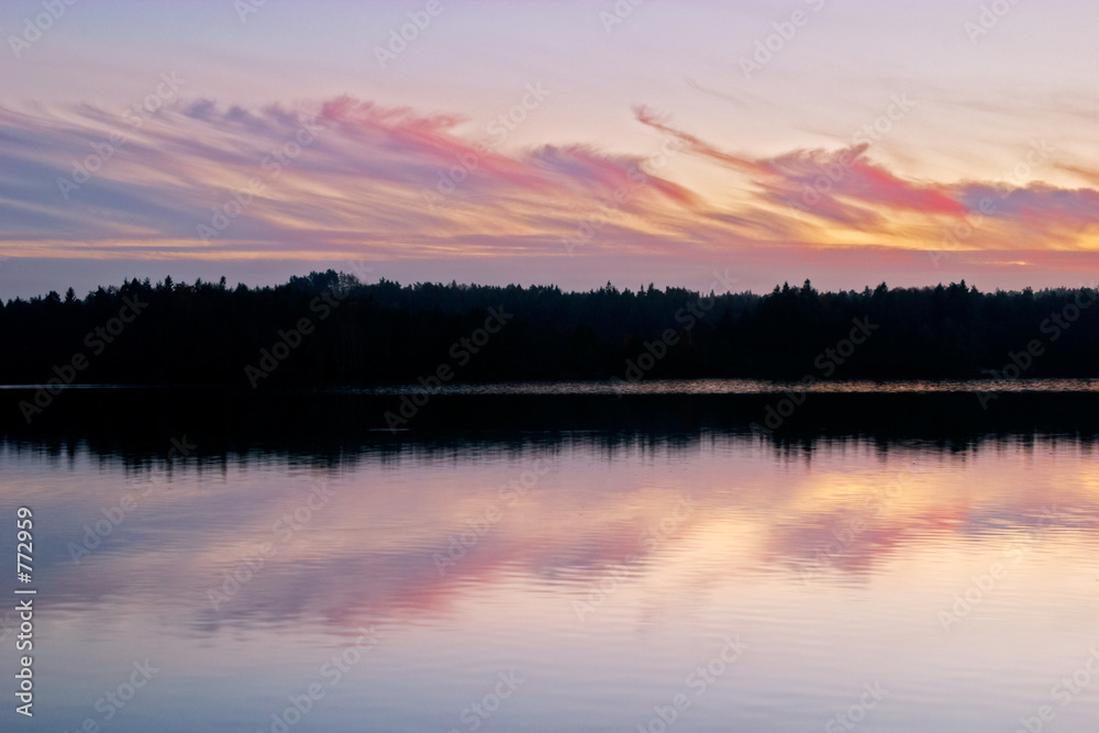 Fototapeta premium romantic, colourful and beautiful sunset