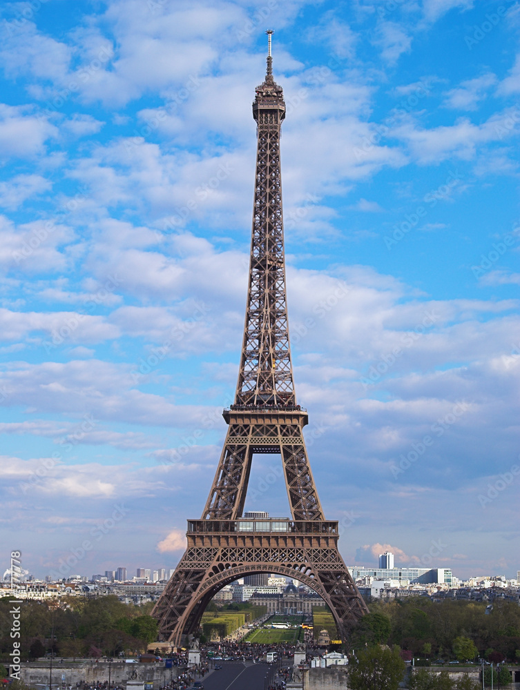 eiffel tower in afternoon, paris, france