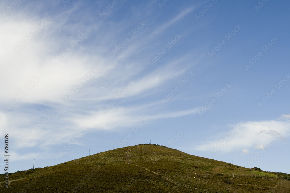 landscape green grass, blue sky and white clouds landscape green grass, blue sky and white clouds