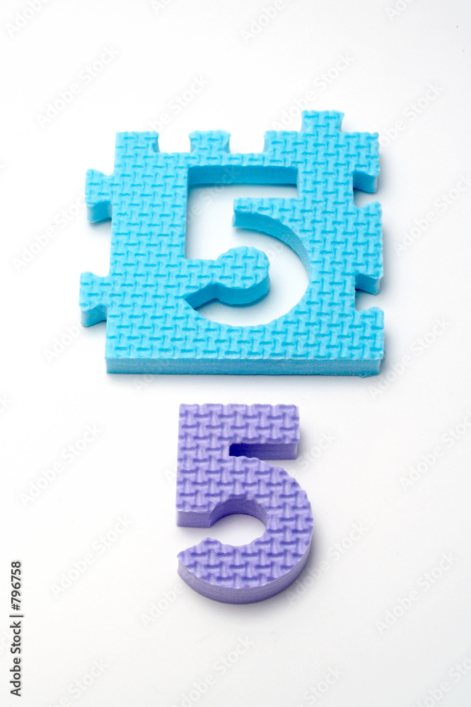 number five puzzle mats. focus on the front (small number five puzzle mats. focus on the front (small