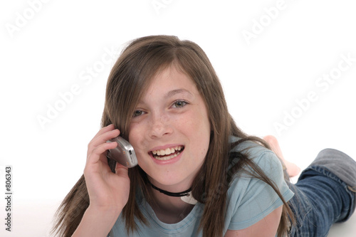 young teen girl talking on cellphone 10