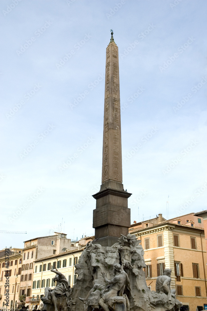 obelisk in piazza navona , rome