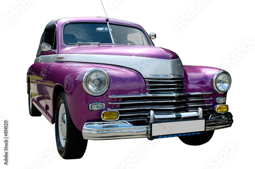 purple retro car isolated #814120