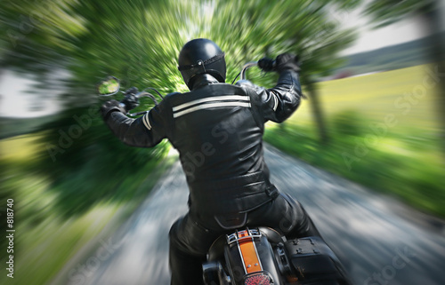 lone motorbike rider