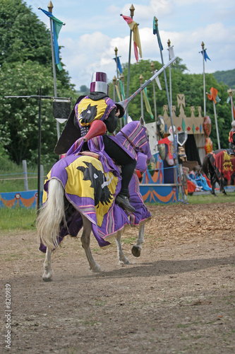 purple knight ready for joust