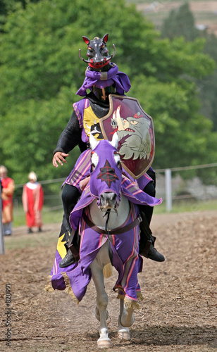 purple knight galloping