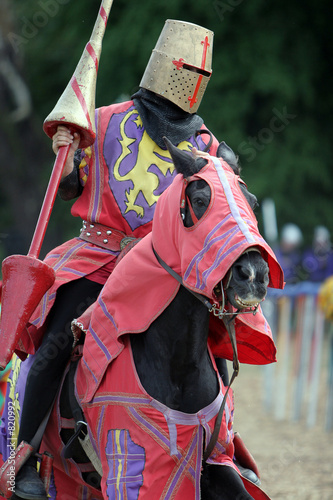 red knight with lance