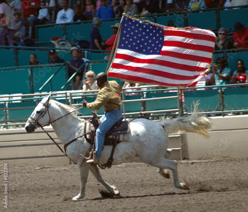 cowgirl  & flag photo