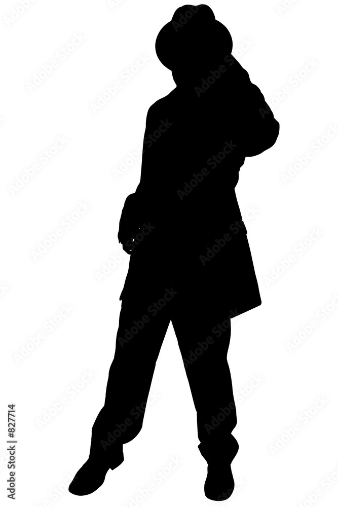 silhouette with clipping path of man in business s