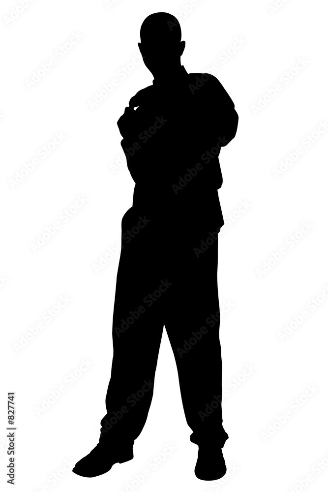 silhouette with clipping path of man standing