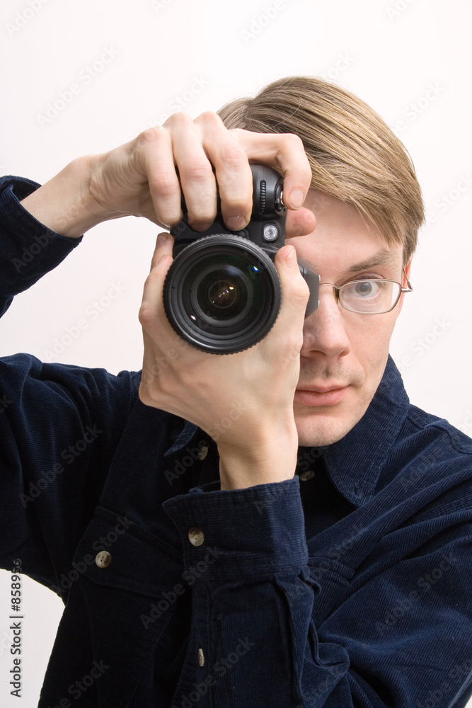 man with reflex camera man with reflex camera