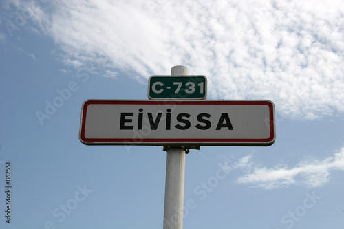 eivissa - road sign in ibiza