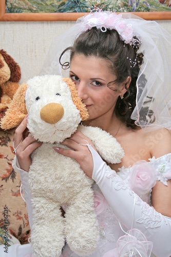 bride with soft toy