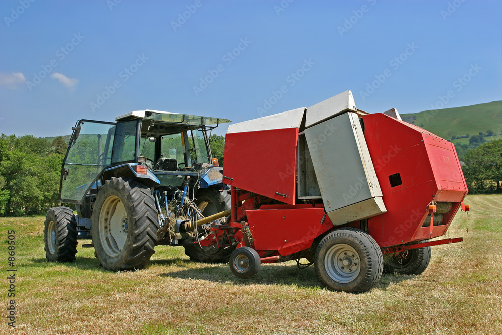 circular hay baler and tractor circular hay baler and tractor