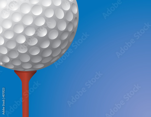 Fotografi golf ball on tee illustration