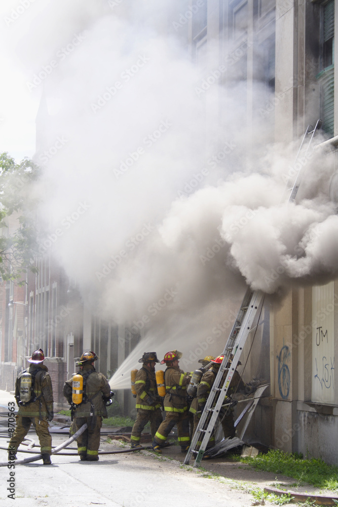 fighting a warehouse fire