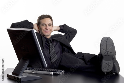 relaxing at on the job