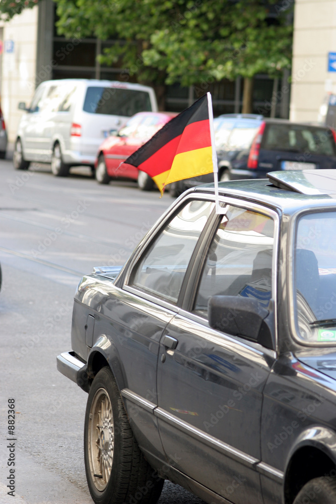 flag and  the car