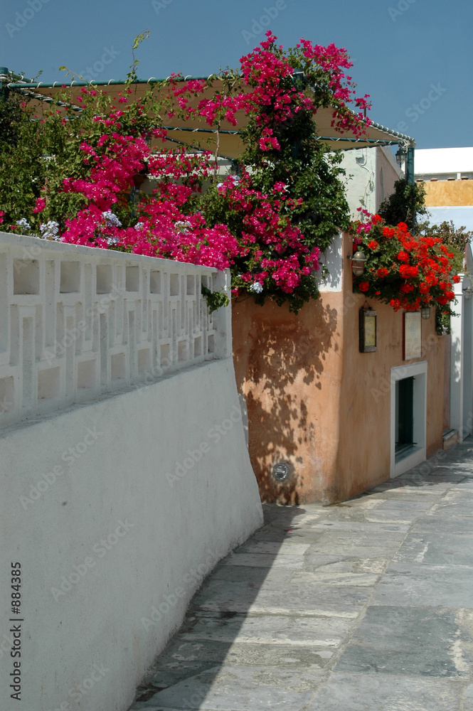 greek island street scene