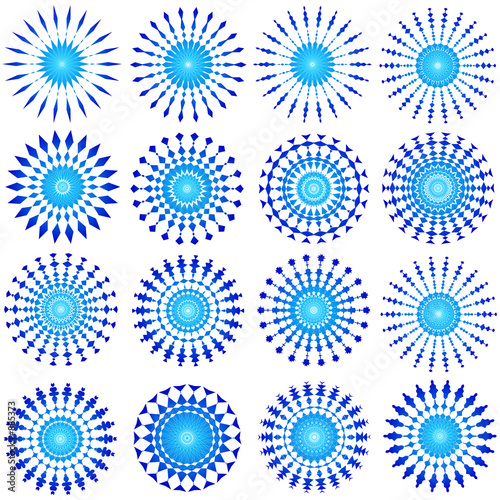 blue circular designs