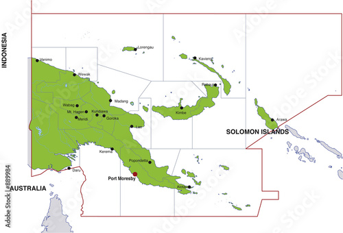 Photo map papua new guinea landkarte papua neuguinea
