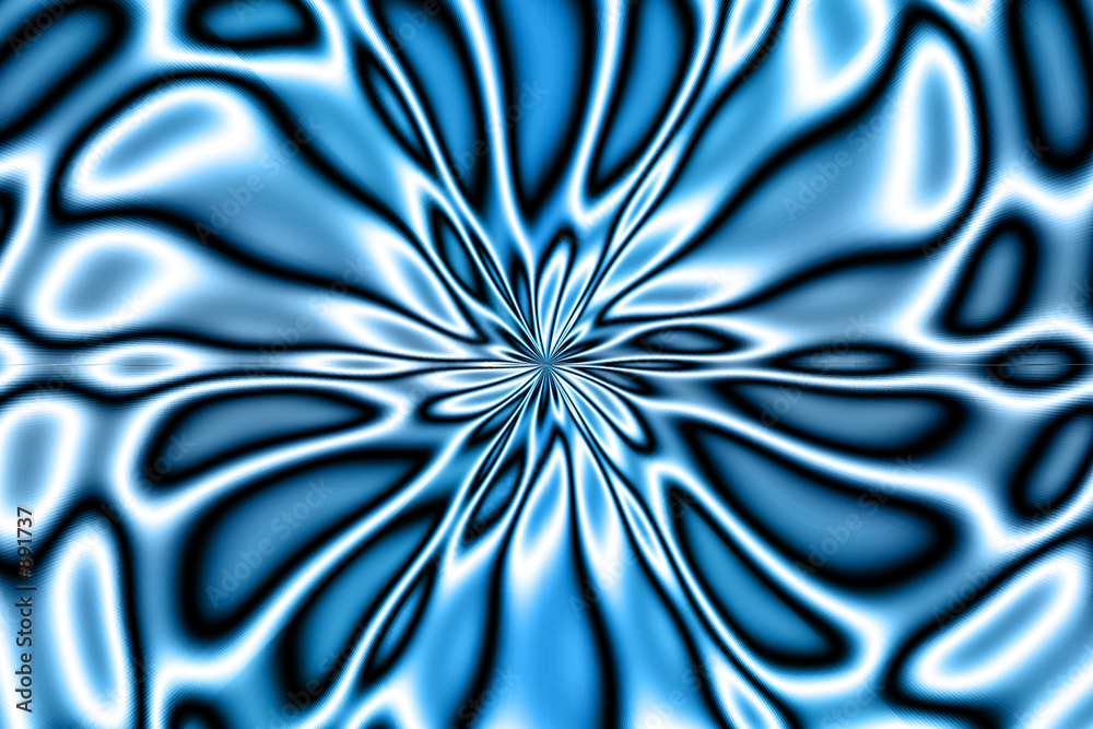 Naklejka premium fractal flower bloom - blues