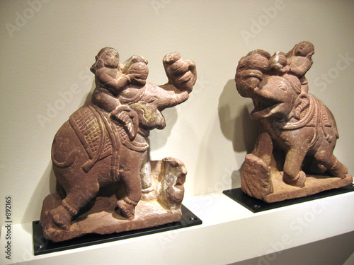 Photography two stone elephants