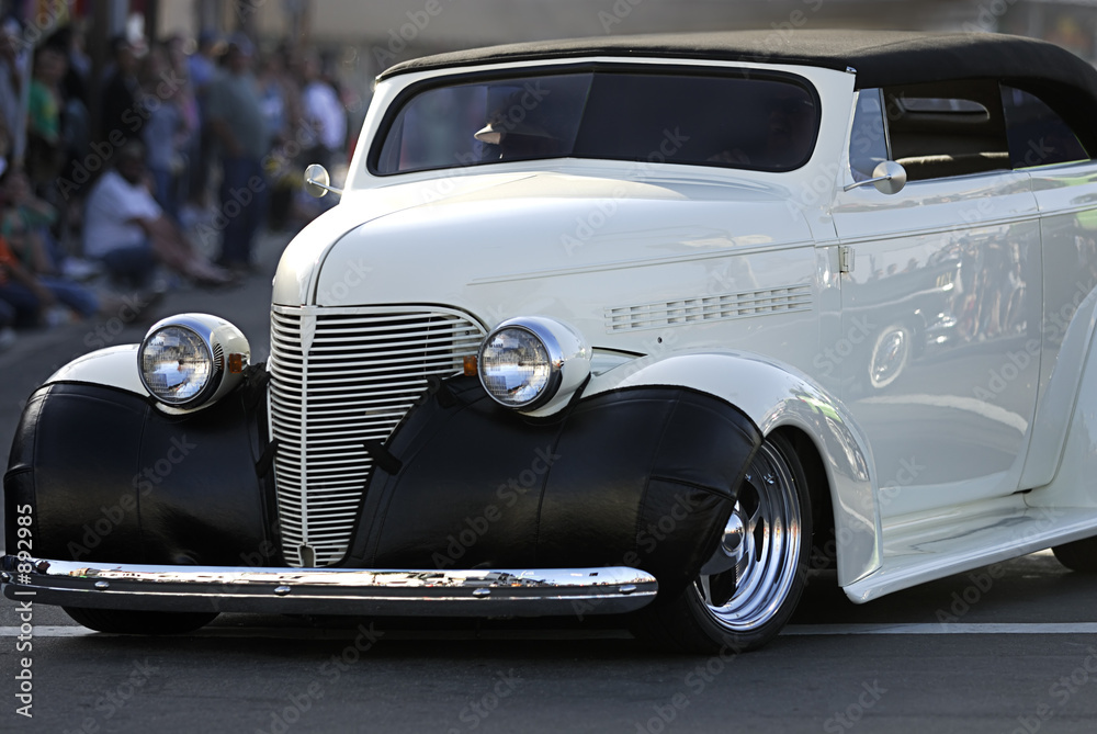 classic old car: white convertible