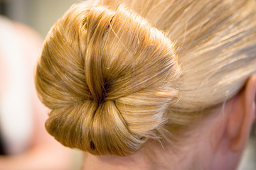 Handdoek met foto Kapsalon Zijdezacht bruin haar in detail  © Mat Hayward