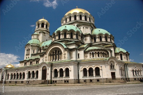 cathedral with clouds and blue sky
