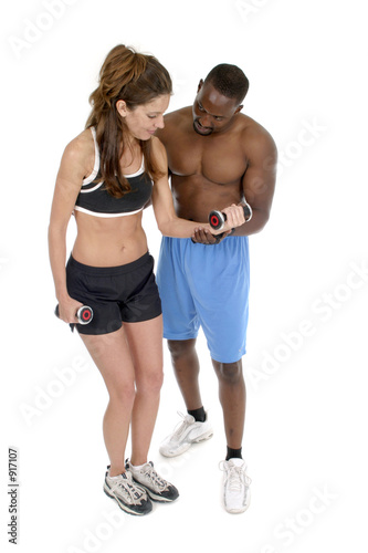 woman with male personal trainer 1