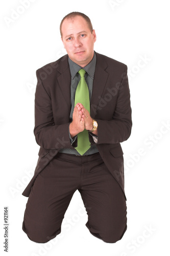 begging businessman