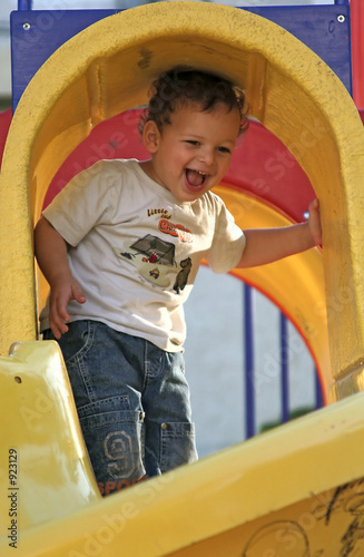 boy enjoys the playground