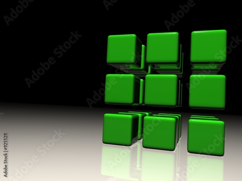 green cube design
