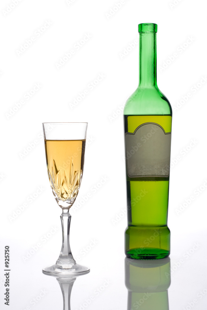 bottle of wine and a glass (clipping path included bottle of wine and a glass (clipping path included