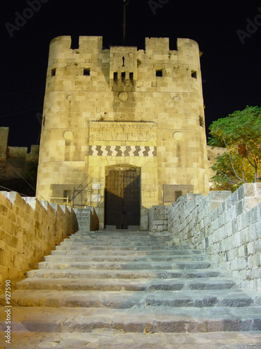 citadel by night-alleppo,syria. photo