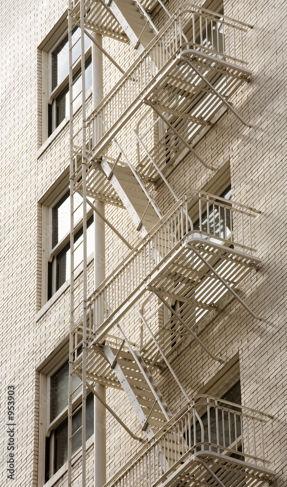 stock photo of a fire escape on historic building stock photo of a fire escape on historic building