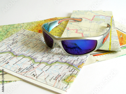 map and glasses