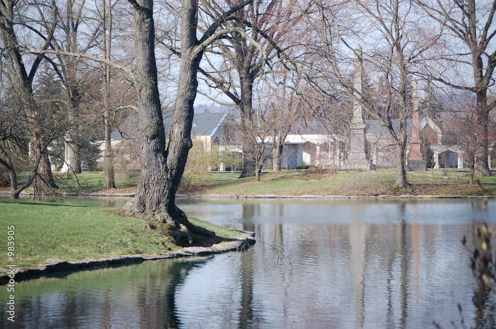 Fototapeta premium cemetery lake
