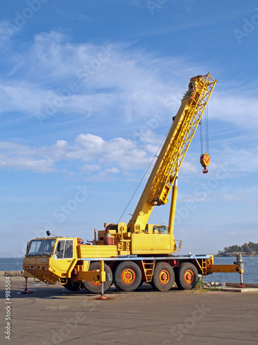 crane near the sea