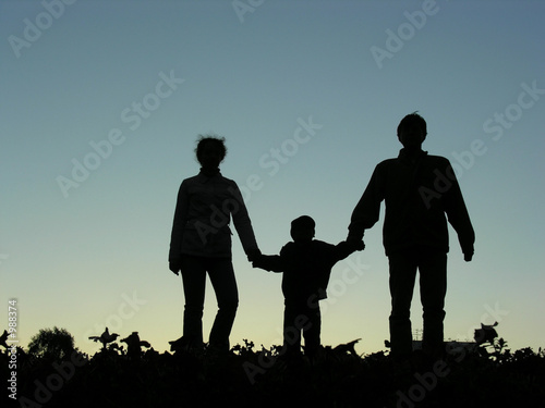 Foto family with boy sundown