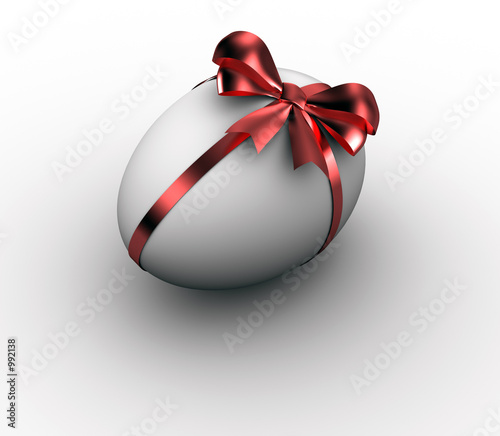 easter egg with bow