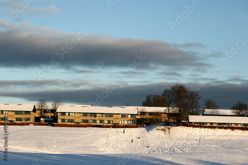 buildings in snow