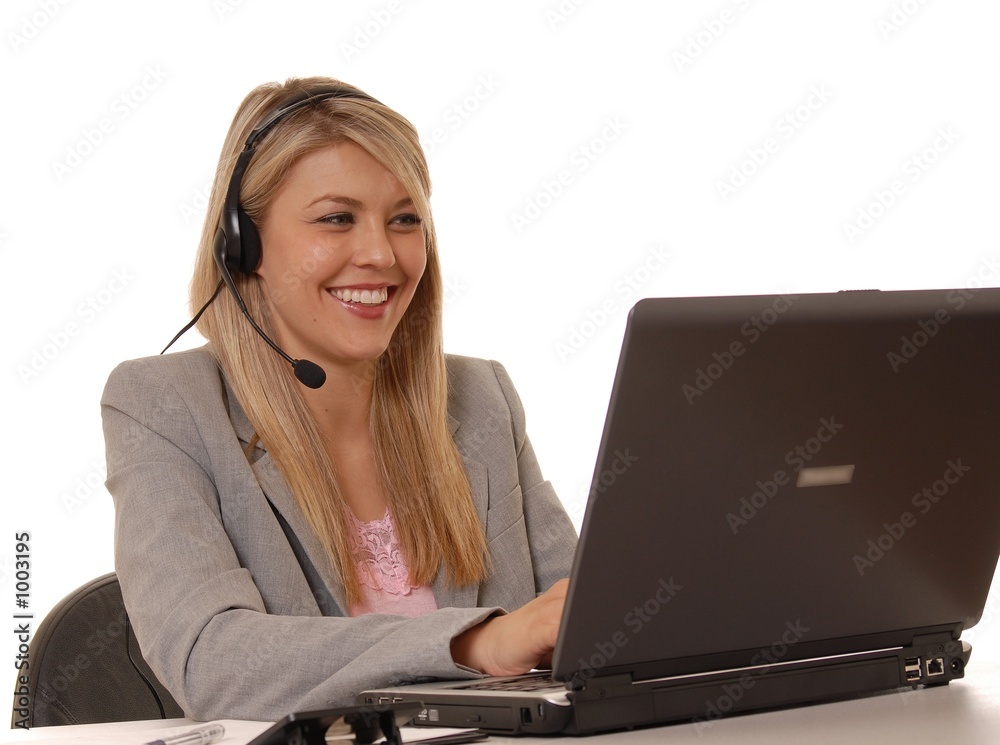 help desk girl smiling