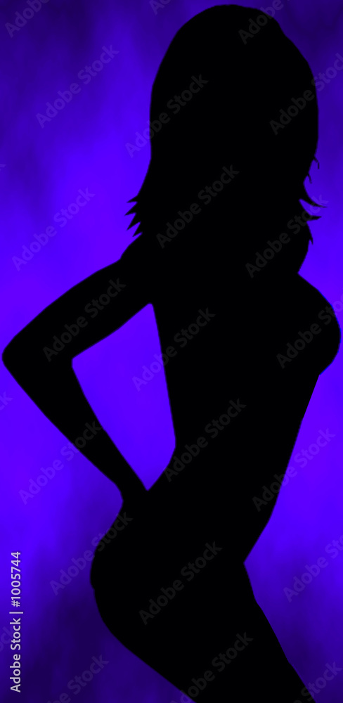 woman silhouette blue smoke