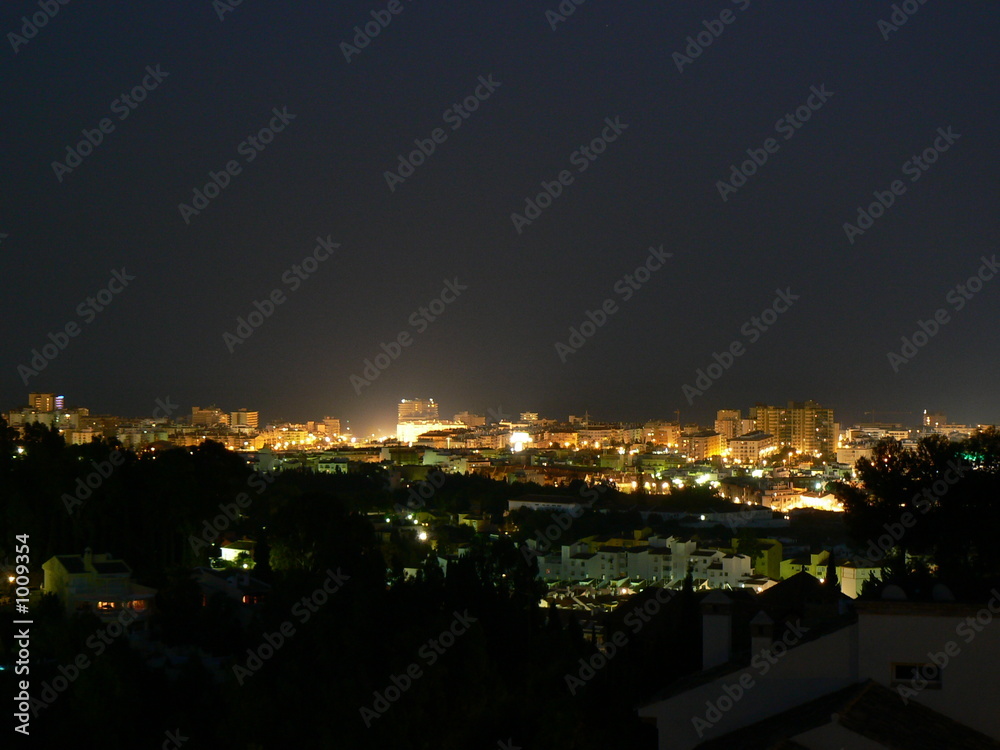 spanish town at night