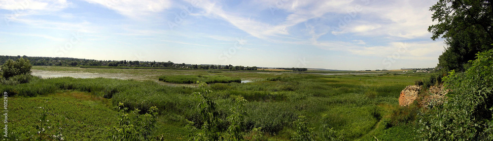 panoramic view of the river riv in ukraine