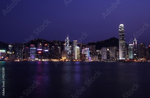 hong kong skyline by night