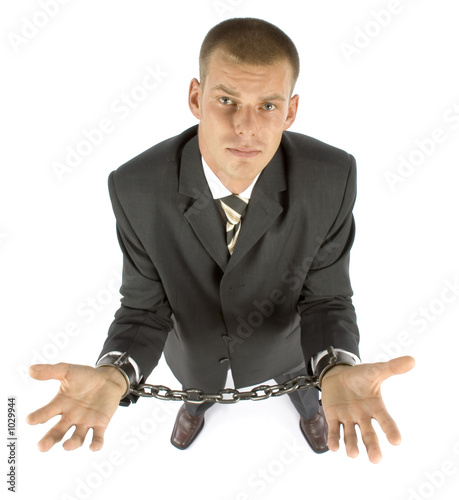 Photography chained businessman